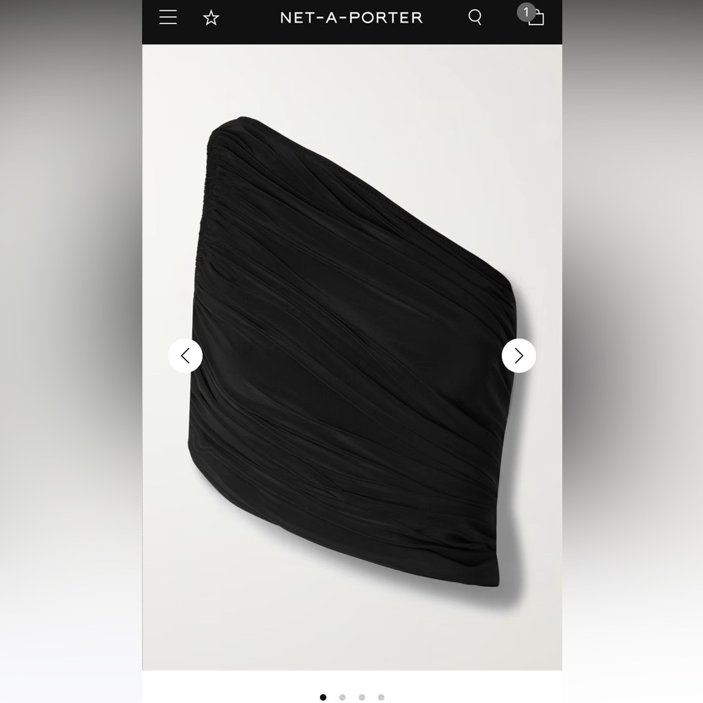 Norma Kamali Diana One shoulder Top sz XS black